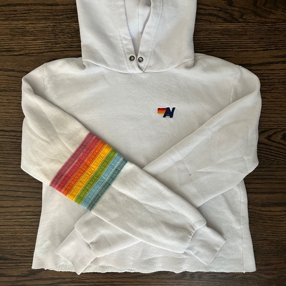 Aviator Nation Tops - Aviator Nation cropped hooded sweatshirt